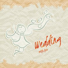 Wedding invitation card with beautiful bride N2