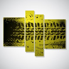 Yellow tire track background N4