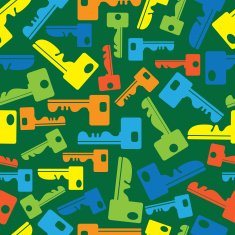 seamless pattern multicolored keys