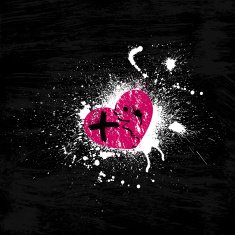 Grunge pink heart N3