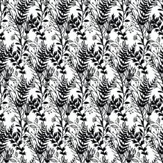Background with silhouettes of flowers herbs and twigs