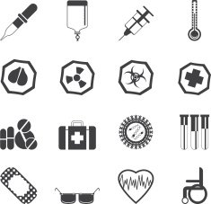 Silhouette Simple medical themed icons