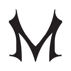 The vintage style letter M