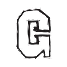 The vintage style letter G