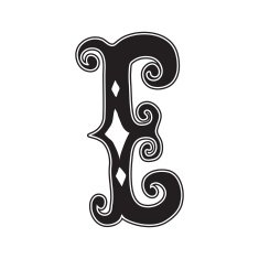 The vintage style letter E