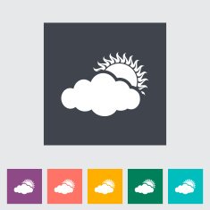 Cloudiness single flat icon N5
