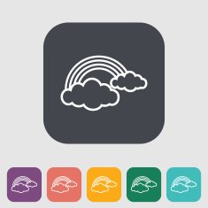 Rainbow single flat icon