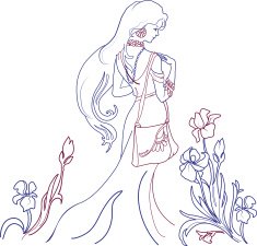 Beautiful woman with lilies N2