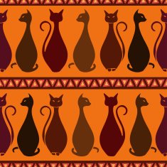 Seamless pattern of elegance cats N2
