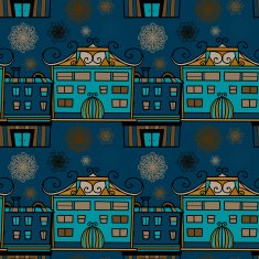 Seamless pattern with panorama of the city