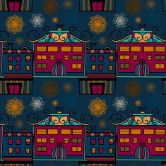 Seamless pattern with panorama of the city N3