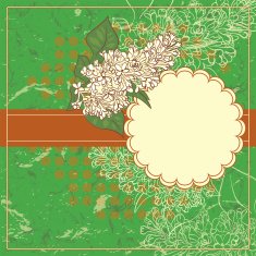 Vintage Floral Frame With Blooming Lilac