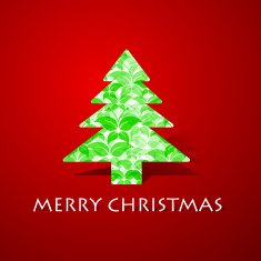 Green butterflies make a christmas tree
