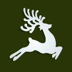 reindeer fly green background