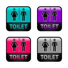 Restroom - colourful set symbols