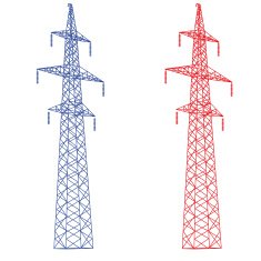 Silhouette of high voltage power lines N3