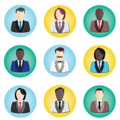 Vector User Avatar Profile Icons Set