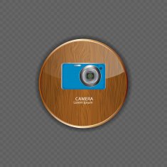 Camera wood application icons vector illustration