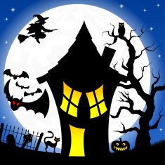 witch house in a full moon night N4