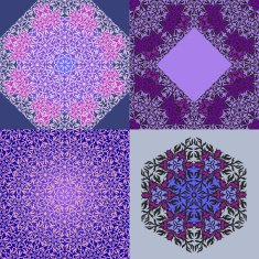 Set of lace floral ornament cards N2