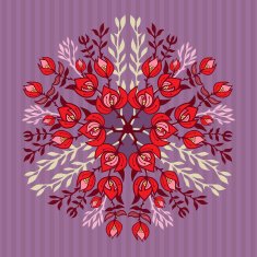 Bouquet with red flowers and branches N2