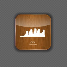 City wood application icons vector illustration