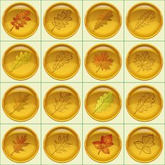 Leaves buttons set