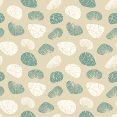 Bright seamless background with decorative stones and shells