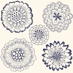 Set of abstract flowers N3