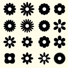 silhouettes of vector flowers N2