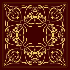 Gold ornament on brown background N2