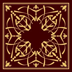 Gold ornament on brown background N3