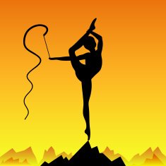 Beautiful flexible girl gymnast staying on one leg N2