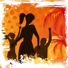 Grunge background with dancing people