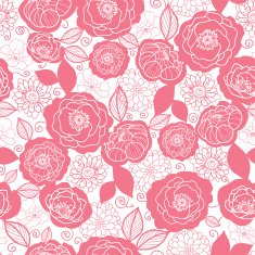 Soft pink and white florals seamless pattern background