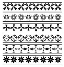 set - black elements of borders