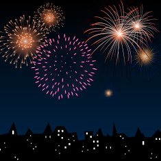 Vector Firework above the City N2