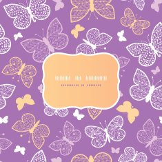 Night butterflies frame seamless pattern background template