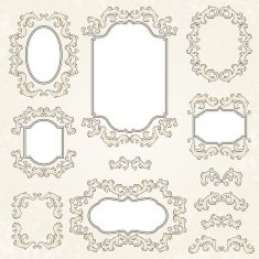Design elements and page decoration vintage frames