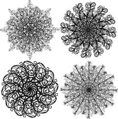 Set isolated snowflakes N2