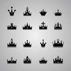 collection of many different crowns