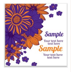 Card with garden flowers in the corner N2