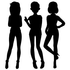 Three fashionable rnb silhouette N2