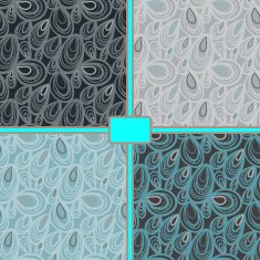 Set seamless patterns with paisley