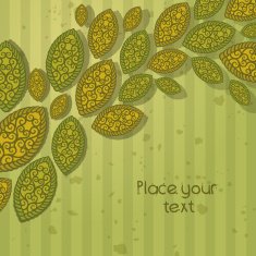 Abstract background of green leaves in the wave form