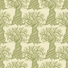 Seamless pattern with curling trees N2