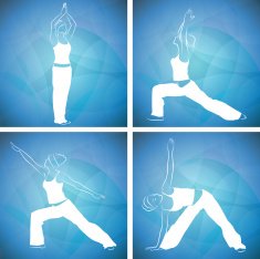 Yoga poses silhouettes N5