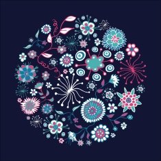 Spring flowers circle