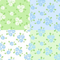 Set of four seamless patterns with roses Vector illustration