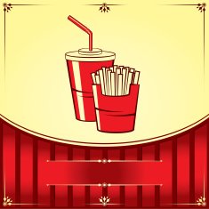 Fast food with cola and fries Vector illustration